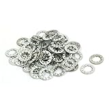 uxcell ロックワッシャー 8mm内径 炭素鋼 亜鉛メッキ 内部鋸歯状 80個入り