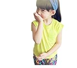 子供服 Tシャツ 女の子 カジュアル 90cm 100cm 110cm 115cm 120cm (120, イエロー)