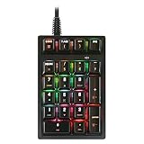 数字キーパッド メカニカル数字キーパッド 5000万サイクル 高耐久性 USB接続 ブラック サポートWindows Mac (usb RGBカラー有線テンキーパッド)