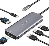 MOKiN USB Cドッキングステーションhdmi 2つ MST デュアルUSB Cハブ 6 in 1 4K二画面出力 2*HDMIトリプル外部モニター 100W急速充電PDポート,USB3.0 5Gbps高速データ転送, HDMI2つ外部モニター出力 Dell/lenovo/HP/Macbookなど機種対応