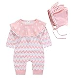 杜屋トヤ 　女の子　ガールズ　男の子　ボーイズ　キッズ　帽子　上下セット 長袖 条纹　ルームウェア かわいい 洋式 秋 冬 カジュアル 遊び お出かけ プレゼント　50 60 70　80　子供服 (ピ