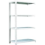 Rack Factory スチールラック 業務用 ボルトレス式 連結タイプ(支柱２本） 200kg/段 H1800 W1200 D600 ４段