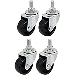 uxcell キャスターホイール 金属 PP M8x15mm 家具チェアトロリーキャスター 回転キャスタープーリー 4個入り