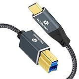 Thzzhnno USB B to USB Cプリンターケーブル 3M、USB 3.0 Type C to Type B ドッキングステーション外付けハードドライブスキャナー用