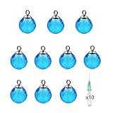 10X リメートル着色釉エッセンシャルオイルガラスボール、ガラスバイアルペンダント 自然蒸発の香アロマセラピーディフューザー (Sky blue, 16mm)