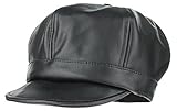 GEMVIE キッズ ベレー帽 PUレザー キャップ ハンチング 無地 女の子 男の子 子ども ハット ユニセックス 柔らかい 帽子 キャスケット 秋冬 ブラック