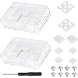 Youmile 2個セット for Raspberry Piケース用、for Raspberry Pi 3 B+ケース対応、透明ケース（3B/3B+マザーボード対応）、ヒートシンク、ネジ、ドライバー、滑り止めマット付属