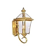 YJH+ 屋外ウォールランプガーデンライト防水ウォールランプバルコニーウォールランプ銅ウォールランプレトロウォールランプ銅ランプランプ 美しく、寛大な ( サイズ さいず : 22*37CM )