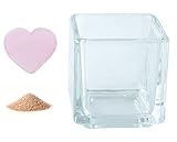 花市場直送便 ミニチュアガラス ハートチップ ピンク & カラーサンド ベージュ & 植え込み用グラス ニューブロックS