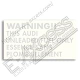 Warning フュエル ステッカー AUDI (シルバー)