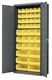 Akro-Mils AC3618 Y Steel Storage Cabinet with Flush Doors Louvered Panel on Back Wall and 42 Yellow 