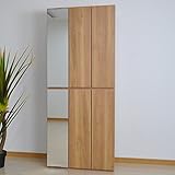 靴箱 幅75 シューズボックス 玄関収納 ミラー付 下駄箱 ハイタイプ LEDライト 姿見 鏡付き下駄箱 AYU-3-286-F (ライトブラウン)