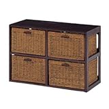 ランドリー　キャビネット　チェスト　アジアン家具　籐家具　RN-2654　収納BOX　収納ケース　枯淡/こたん