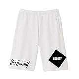 HOORAY(フーレイ) パンツ ダンス 衣装 ヒップホップ キッズ ハーフ ロゴ スウェット パンツ L ホワイト