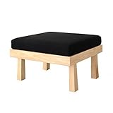 (DORIS) スツール ベンチソファ 【バンビー】 座面は取り外し可能 座面裏は木製天板 フローリング保護用強化樹脂 キズ防止フェルト同梱 カンタン組み立て (1P（1人掛け）, ブラック) (KIC)