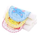 10PCSコットンベビー汗吸収タオルカーキスウェットパッドビブスランダムパターン-A02