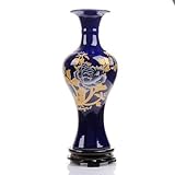 花瓶 景德镇磁器 花入 おしゃれ花瓶 中国古代風 花器 インテリア プレゼント (002) [並行輸入品]