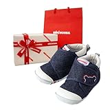 ミキハウス(mikihouse) ベビーファーストシューズ (12.5 2E, インディゴブルー(リボンラッピング包装済))