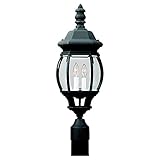 Sea Gull Lighting 82200-12 Outdoor Post Mount with Clear Beveled?Glass Shades, Black Finish [並行輸入品]