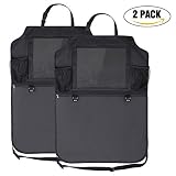 車キックマットwithストレージオーガナイザーshareyee SUV BackSeatプロテクターバッグwith 10 " iPad/タブレットホルダー、フック、メッシュポケット、ファスナーポケット