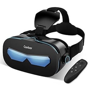 Canbor VRゴーグル VRヘッドセット VRグラス 3Dメガネ 動画 ゲーム 映画 Bluetoothコントローラ付き 4.0-6.3インチのiPhone androidなどのスマホ対応 (ブラック)