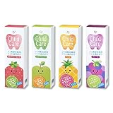 お子様の虫歯予防に Ciチャイルドケア 4本組(アップルミント・ストロベリーミント・パイン・グレープ)（70g/本）