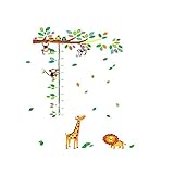 OUNONA ウォールステッカー 動物図案 身長チャート 幼稚園 子ども部屋