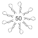Dilwe RCボディクリップピン 50個入りR型クリップピン 良質 ステンレス鉄製 持ち運び便利 カーボディクリップ 1/10 1/12 1/16 RCカーに対応