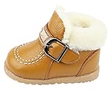 (ラボーグ) La Vogue ベビー 子供靴 フォーマル靴 合皮 ボア付き 赤ちゃん 新生児 出産祝い 歩行サポート 中綿シューズ 女の子 あったか 可愛い (内寸13.3cm, ブラウン)