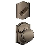 Schlage Lock Company F59PLY620CAM Antique Pewter Plymouth Interior Pack Knob Set with Single Cylinde