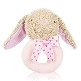tumamaピンクBaby Girl Bunny Rattle、新生児幼児ベビーHandbell Made of high-elastic PPコットン、Suitble 6 – 12ヶ月の赤ちゃん
