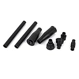 uxcell ヘッドセット　滝ノズル噴水ヘッドセット　庭の池　ブラック　プラスチック　4 スタイル