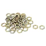 uxcell 六角ナット　亜鉛メッキ製ブロンズトーン　M9x0.75x2.5mm 50個入り