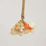 【とんとん拍子に桜咲く!】 ブタ と 桜 夜光貝製 根付 深海珊瑚付き 金色紐