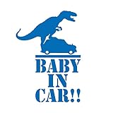 怪獣が乗ってる!? Baby in car カッティング ステッカー ブルー 青