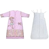羊皮狗・贝贝　ベビー・キッズ用寝袋　スリーパー　パジャマ　秋冬用　100％綿　長袖・ノースリーブ　通気　プレゼント・出産祝い (150cm, ピンク)