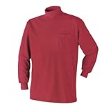 3030-15 鹿の子・長袖ハイネック 10．レッド L