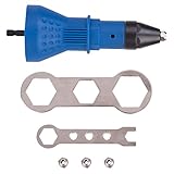 SILIVN コードレスドリル用 リベットガン 電気リベットドリルアダプタ リベットナットガン リベットドリル 六角レンチ付き 低ノイズ