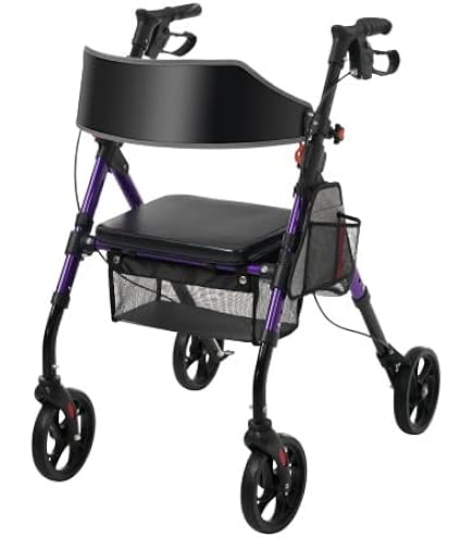 Amazon | KJUUJE 歩行器 歩行車 シルバーカー 室外用 5段階高さ調整