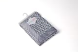 Bacati Navy Ikat Zigzag Chevron with Border Plush Blanket, Navy/Grey, 30 x 40 by Bacati