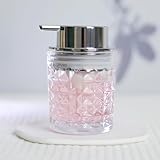 ハンドソープ ディスペンサー 透明ガラス チェッカーガラス 泡タイプ 詰め替えボトル オシャレ 広口 手動 押しタイプ 200ml 洗面台 キッチン ポンプ シャンプー 食器洗剤ボトル