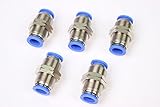 Generic Pneumatic Push to Connect Fitting 3/8" OD Tube Bulkhead Union Connector (Pack of 5) [並行輸入品]
