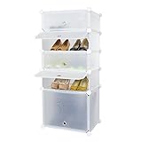Hapilife シューズラック 組み立て シューズボックス 5段 靴収納 収納ボックス ホワイト 幅46×奥行37×高さ109cm