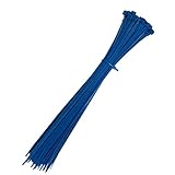 Perfk 結束バンド　タイケーブル　セルフロック プラスチック ナイロン　ケーブル　タイ　ワイヤー　コード 　 約100本　実用　頑丈　多種選べる - 青, 4×250mm