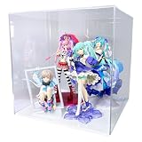 【幅30cm/奥行30cm/高さ30.3cm】アクリルケース/5面体/クリア/土台平タイプ (白)