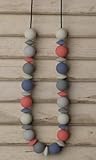 Teethease Medley Teething Necklace (Multi - Blue/Coral/Grey) [並行輸入品]