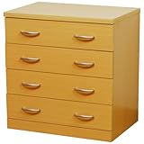 ライフスタイリングショップ チェスト 4段 幅52×奥行41cm リビングボード 木製 引出 ナチュラル BMF-041NA