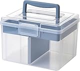 Crystal craft 救急箱 薬箱 おしゃれ 収納 おもちゃ入れ 大容量 シンプルデザイン 大サイズ【ブルー】