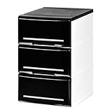 日本製 収納チェスト 引き出し インテリアチェストクラシック (35cm幅 3段, ブラック)