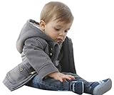 C-Princess子供服 コート アウター ジャケット フード付き 裏起毛 ベビー キッズ 男の子 男児 秋冬 あったかい 防寒 保温 (100, Aグレー)